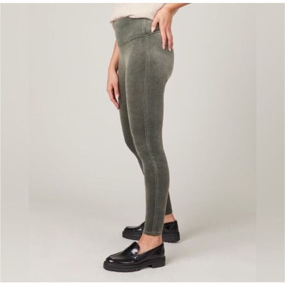 Spanx green velvet leggings size small - Picture 1 of 5